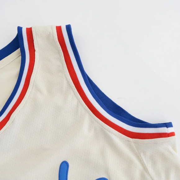 NBA Authentics w/ Nike Swoosh Philadelphia 76ers Cream & Blue Ben  Simmons M - Picture 11 of 13
